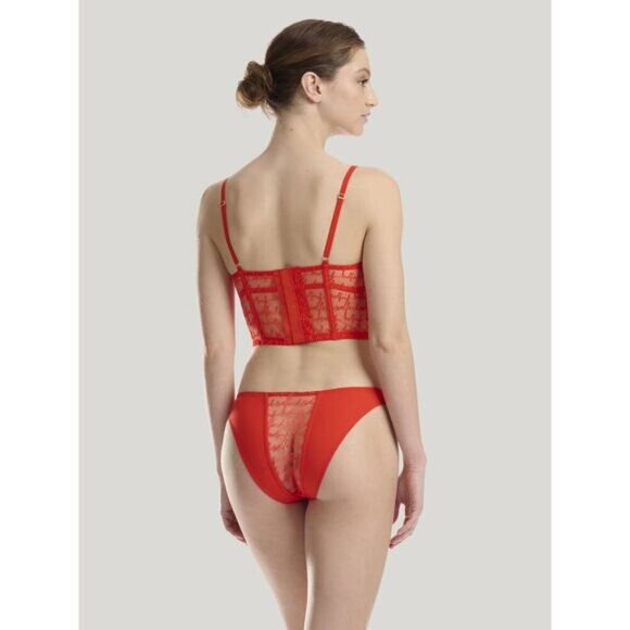 NWT WOLFORD Logo Obsessed Bustier Sz 34B Red Glow - Picture 6 of 11